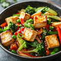 36. Smažené tofu s pikantní zeleninou